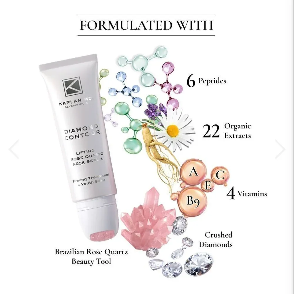 DIAMOND CONTOUR LIFTING ROSE QUARTZ NECK SERUM Firming Treatment + Youth…